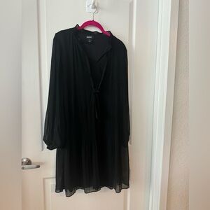 Black transparent long sleeve dress